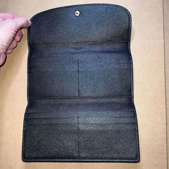 COACH VINTAGE Women's Trifold Wallet in Black Pebble Leather Gold Hardware - Picture 3 of 6